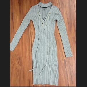 Grey sweater dress